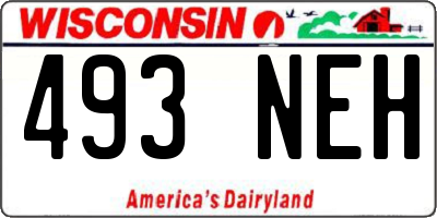 WI license plate 493NEH