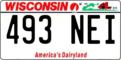 WI license plate 493NEI