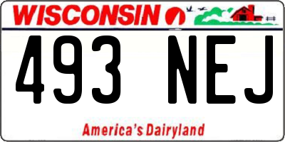 WI license plate 493NEJ