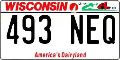 WI license plate 493NEQ