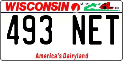 WI license plate 493NET