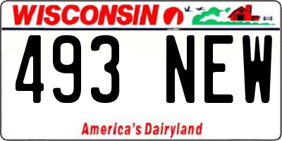 WI license plate 493NEW