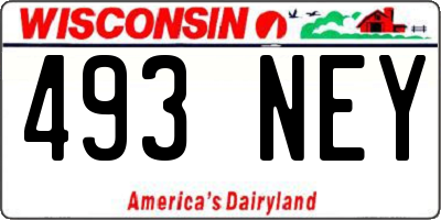WI license plate 493NEY