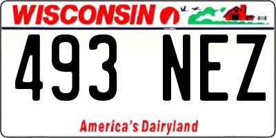 WI license plate 493NEZ