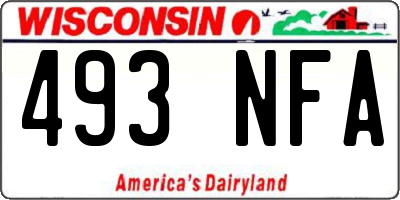 WI license plate 493NFA