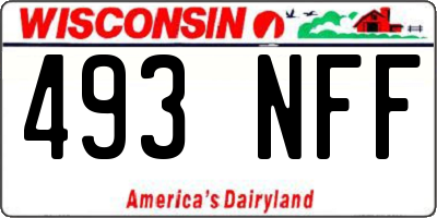 WI license plate 493NFF