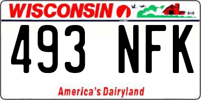 WI license plate 493NFK