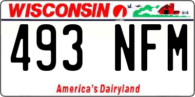 WI license plate 493NFM