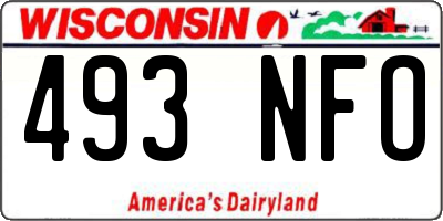 WI license plate 493NFO