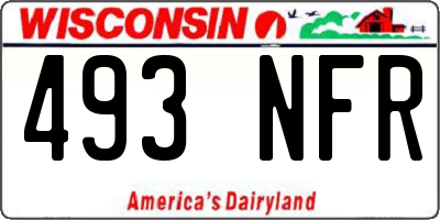 WI license plate 493NFR