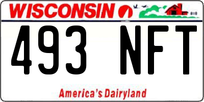 WI license plate 493NFT