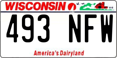 WI license plate 493NFW