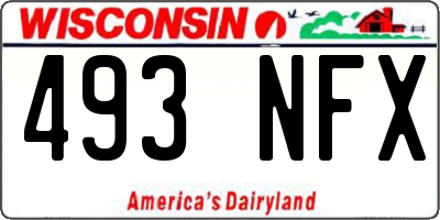 WI license plate 493NFX