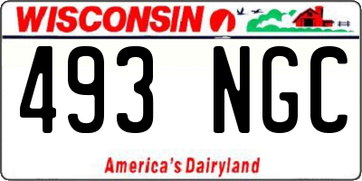 WI license plate 493NGC