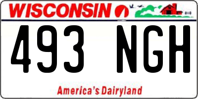 WI license plate 493NGH