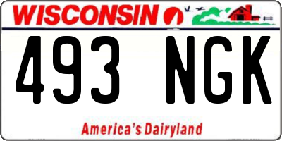 WI license plate 493NGK