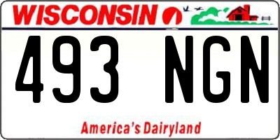 WI license plate 493NGN