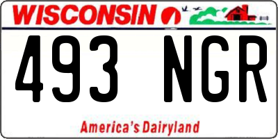 WI license plate 493NGR