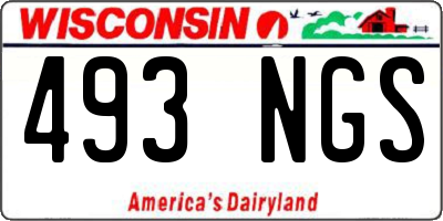 WI license plate 493NGS