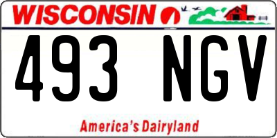 WI license plate 493NGV