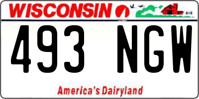 WI license plate 493NGW