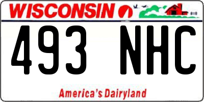 WI license plate 493NHC