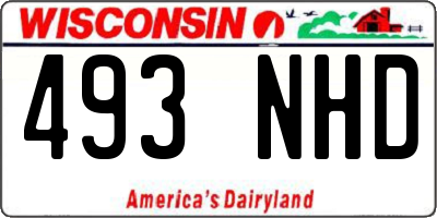 WI license plate 493NHD