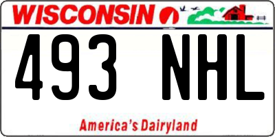 WI license plate 493NHL