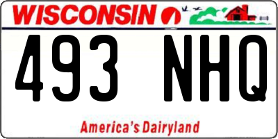 WI license plate 493NHQ