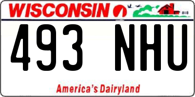 WI license plate 493NHU