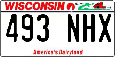 WI license plate 493NHX