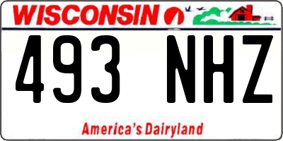 WI license plate 493NHZ