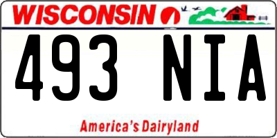 WI license plate 493NIA