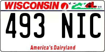 WI license plate 493NIC