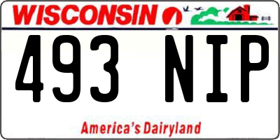 WI license plate 493NIP