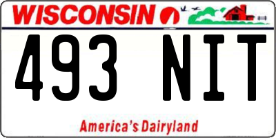 WI license plate 493NIT