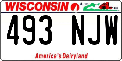 WI license plate 493NJW