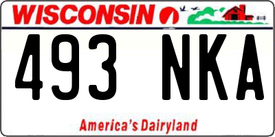 WI license plate 493NKA