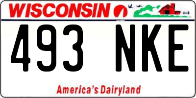 WI license plate 493NKE
