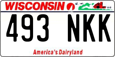 WI license plate 493NKK