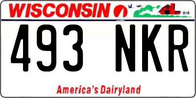 WI license plate 493NKR