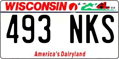 WI license plate 493NKS