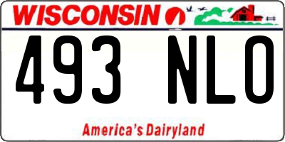 WI license plate 493NLO
