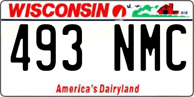 WI license plate 493NMC