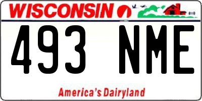 WI license plate 493NME