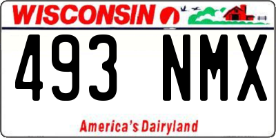 WI license plate 493NMX