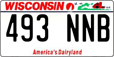 WI license plate 493NNB