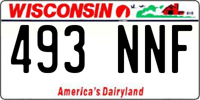 WI license plate 493NNF