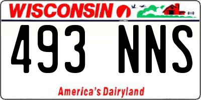 WI license plate 493NNS