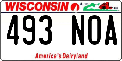 WI license plate 493NOA